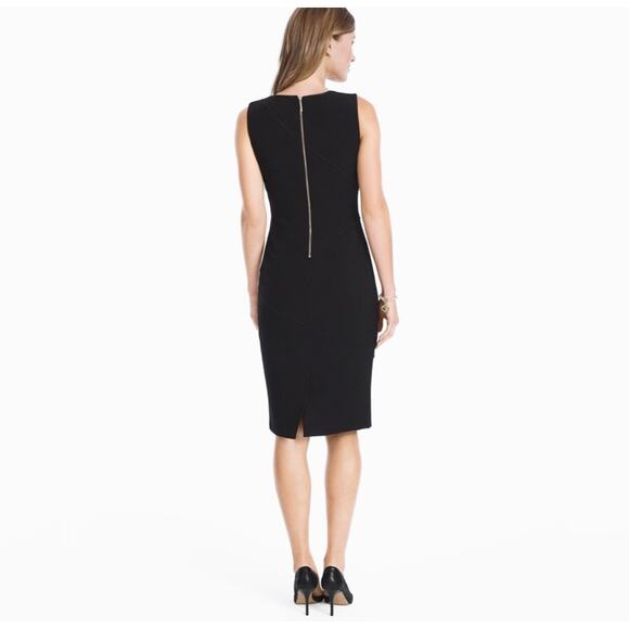 WHBM White House Black Market Black Sheath Dress Size 10 - Picture 2 of 10